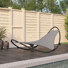 Lechnical Rocking  Lounger with  Steel &  Fabric Grey,Sunlounger,Patio Y8A6
