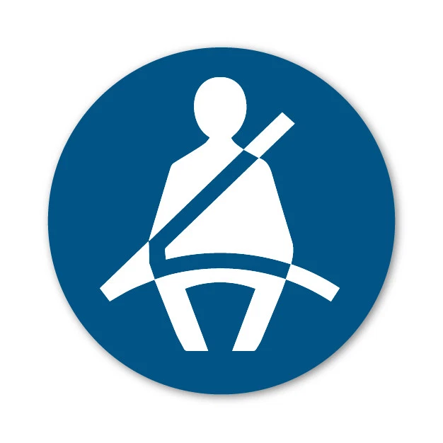 STICKERSHOP103 2 x SEAT BELT SYMBOL WARNING SELF ADHESIVE STICKERS SAFETY BUSINESS