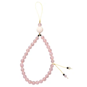 Pink Crystal Mobile Phone Chain Ladies Lanyard Beaded Wrist Strap - Zdjęcie 1 z 12