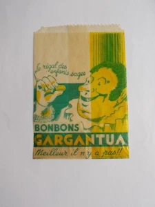 Ancien sachet en papier BONBONS GARGANTUA - Imagen 1 de 2