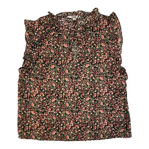 NWT Women's BB DAKOTA Steve Madden Black Ditsy Top Blouse Medium - Picture 1 of 1