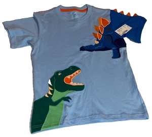 NWT GYMBOREE Boys Size 7 Blue DINOSAURS Short Sleeve Shirt - Picture 1 of 2