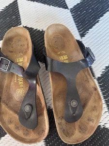 Birkenstock Gizeh Birko-Flor Sandale für Damen, Größe 7 - Schwarz - Bild 1 von 8