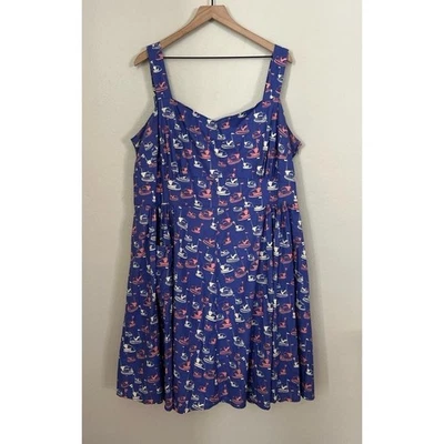 Bea & Dot by ModCloth Womens Size 4X Purple Bumper Car Swing Dress Retro Novelty - Image 1 of 4