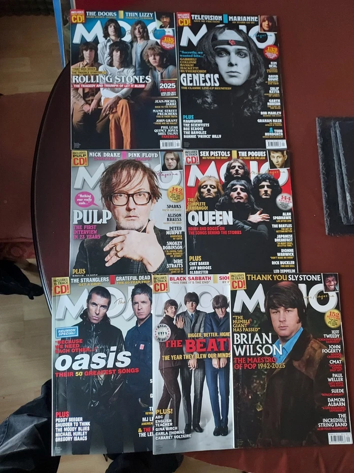 7 x MOJO Magazine #375 Feb 2025 to #382 Sept 2025 with No CD's Like New Cond. - Image 1 of 1