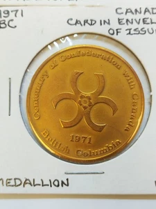 1971 Britsh Columbia $1  Centennial Blossom dollar token uncirculated BC15 - Bild 1 von 3