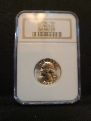 1958-P NGC MS66 SILVER WASHINGTON QUARTER *OLDER ANA HOLDER* NICE COIN - Image 1 of 4