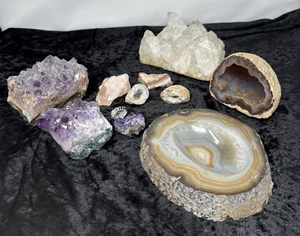 C935 Konvolut Mineralien & Kristalle: Amethyst, Bergkristall, Achat, Rosenquarz - Bild 1 von 11