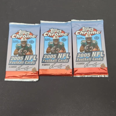 (3) 2005 Topps Chrome Football Hobby Packs - Image 1 of 2