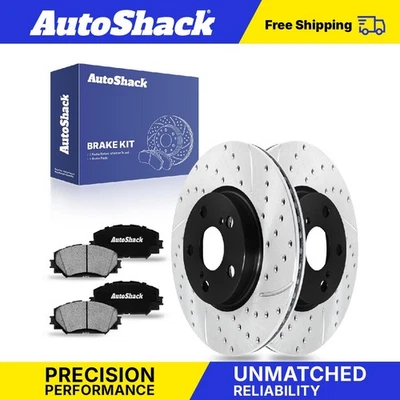 Front Drilled Slotted Brake Rotors Ceramic Pads for Toyota Corolla Matrix - Imagem 1 de 4