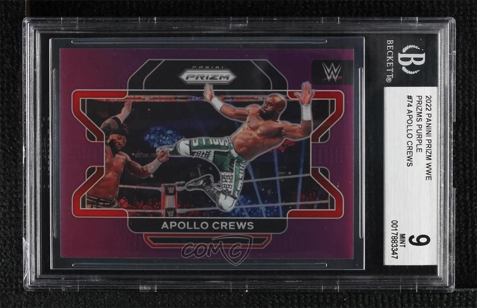 2022 Panini Prizm WWE Purple Prizm /149 Apollo Crews #74 BGS 9 MINT - Image 1 of 2