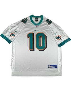 Camiseta deportiva blanca XXL vintage de los Miami Dolphins NFL Reebok auténtica Chad Pennington #10 Foto 1 de 4