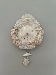 Vintage Noah's Ark Nursery Pendulum Wall Clock Lenox *For Parts/Repair* - Picture 1 of 17