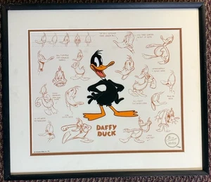 Vintage Bob Clampett Daffy Duck Hand Painted Animation Cel w/COA #226/500 Framed - Picture 1 of 9