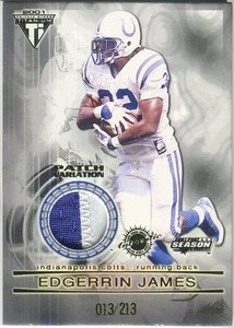 2001 Titanium Post Season Edgerrin James Authentic Game Worn Patch  013/213 - Picture 1 of 2