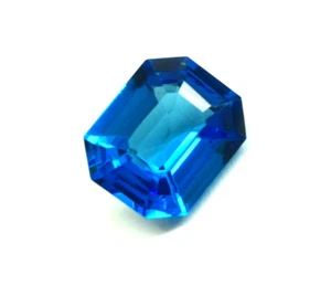 10 CT Genuine Brazilian Indicolite Blue Tourmaline Emerald Cut Loose Gemstone - Picture 1 of 9