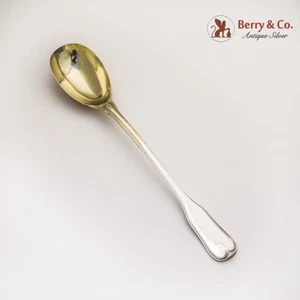 French Fiddle Tipt Serving Spoon First Standard 950 Silver Andre Aucoc 1887-1911 - Picture 1 of 4