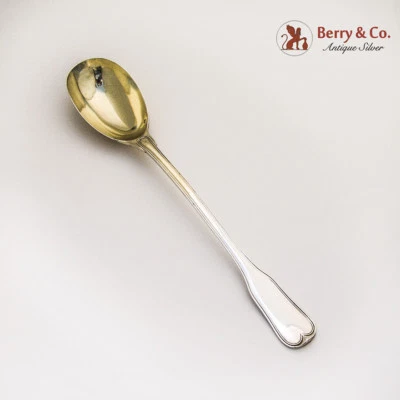 French Fiddle Tipt Serving Spoon First Standard 950 Silver Andre Aucoc 1887-1911 - Image 1 of 4