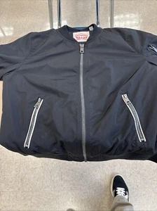 Levi’s Women’s Bomber Jacket Motorcycle Biker Trucker Full Zipper Size: XL Black - Picture 1 of 7