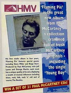 Beatles Paul Mccartney ‘Flaming Pie’ A5 HMV Promo Release Flier Original 1997 - Imagen 1 de 3