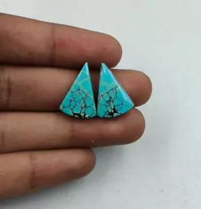 Tibetan Turquoise Pair Cabochon Use For Beautiful Earring Jewellery For Women - Picture 1 of 5
