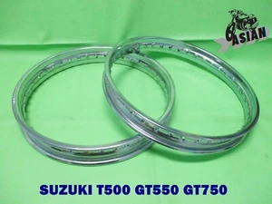 Fit SUZUKI T500 GT550 GT750 Front & Rear Chrome Steel Wheel Rim **as1921** - Picture 1 of 5