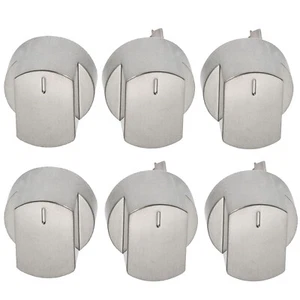 Kochfeld Backofen Knöpfe Silber x 6 für Herde 444445538 444445539 444445572 Herd - Bild 1 von 6