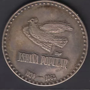 Médaille Mexique 1968 Par La Liberté, Indépendance Et Démocratie En Espagne - Picture 1 of 2