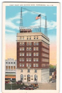 Postal First Trust and Savings Bank Harrisburg IL E.C. Kropp c1930s - Imagen 1 de 2
