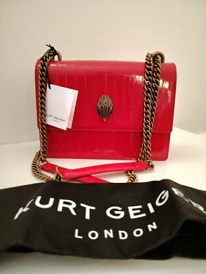 New Kurt Geiger Shoreditch Leather Small Crossbody Mini Red Handbag £289 - Image 1 of 4