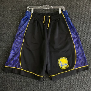 Golden State Warriors Net Dri NBA Basketball Shorts XL Black Blue Yellow FAST - Picture 1 of 10