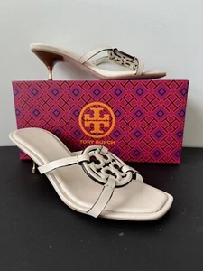 NEW $298 Tory Burch Miller Bombé 55mm Kitten Heel Sandal Light Cream Sz 8 *READ* - Picture 1 of 16