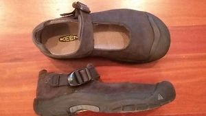 KEEN Women's Black Leather Camping Hiking Mary Jane Loafers Shoes Size 5M - Picture 1 of 8