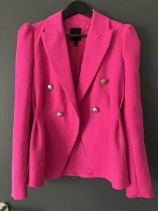 River Island -Hot Pink Blazer fuchsia Barbie Jacket Size 6 TikTok Coquette - Bild 1 von 7