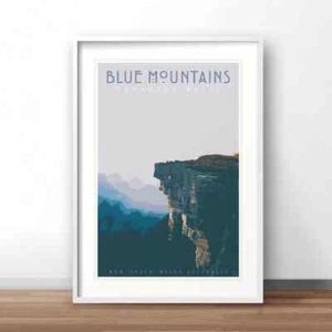 Blue Mountains, Sydney vintage poster, Australian retro print, vintage Australia - Picture 1 of 3