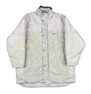 Nike Vintage Logo Parka Jacket Beige White - Picture 1 of 19