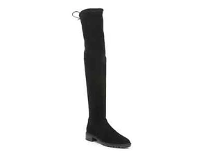 Stuart Weitzman Sz 8.5 Womens City OTK Boots Black Stretch Suede Leather $950! - Picture 1 of 11