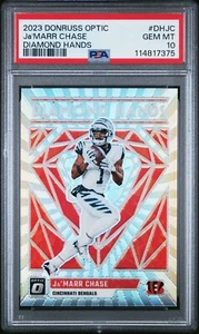 Ja'Marr Chase 2023 Panini Donruss Optic Diamond Hands PSA 10 - Foto 1 di 2