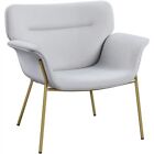 Accent Chair Modern Living Room Chair Velvet Fabric Vanity Chair with Golden Leg
