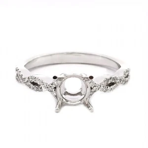 Ring Halbfassung rund 6 mm in 14 Karat Weißgold mit Diamant Akzenten (53237) - Bild 1 von 5