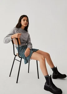 MANGO GIRLS GREY FLECKED KNIT SWEATER/JERSEY/JUMPER  IN HEATHER GREY, AGED 13 - Picture 1 of 6