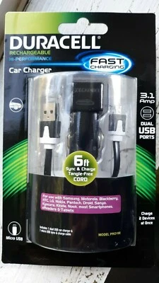 Duracell Charger Cable for Electronic Devices - 6ft. - Dual USB port - Road Trip - Image 1 of 4