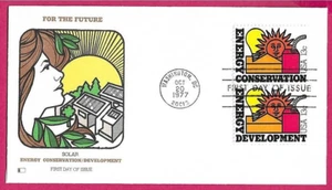 USA 1977 Fleetwood FDC - SOLAR ENERGY CONSERVATION DEVELOPMENT - Fdi WASHINGTON - Picture 1 of 2