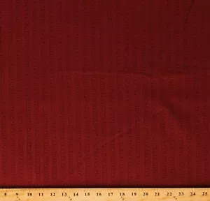 Cotton Red Patterned Striped Flowers Historical Fabric Print by the Yard D656.03 - Picture 1 of 1