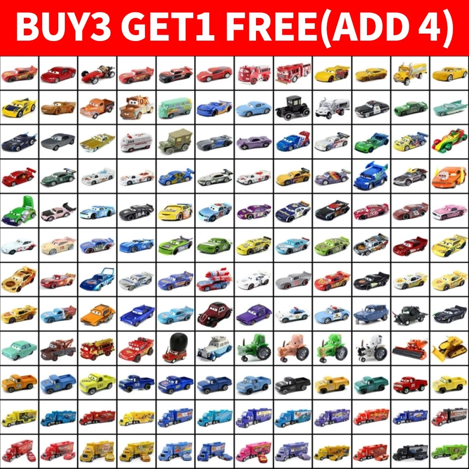 Disney Pixar Cars Diecast Lightning McQueen 1:55 modellino pressofuso auto giocattoli ragazzo regalo - Immagine 1 di 4