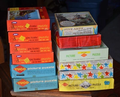 JIGSAW PUZZLE LOT Jaymar TUCO Fine Arts 5 STAR Fishing Scenic Sailboat Day Done - Image 1 of 4