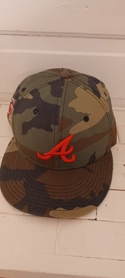 Chapéu ajustável Atlanta Braves New Era MLB 1995 World Series camuflado tamanho 7 1/8 - Imagem 1 de 4