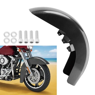 Black Carbon Fiber Front Fender For Harley Street Glide Road Glide 1989-2013 Foto 1 de 4