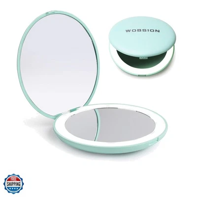 Espejo de Maquillaje de Viaje con Iluminación LED, Aumento 1x/10x, Compacto, Portátil para... Foto 1 de 4