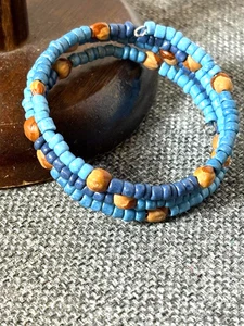 Southwestern Wickelarmband ~ Handarbeit Perlen mit Navajo Geist Perlen - Bild 1 von 8
